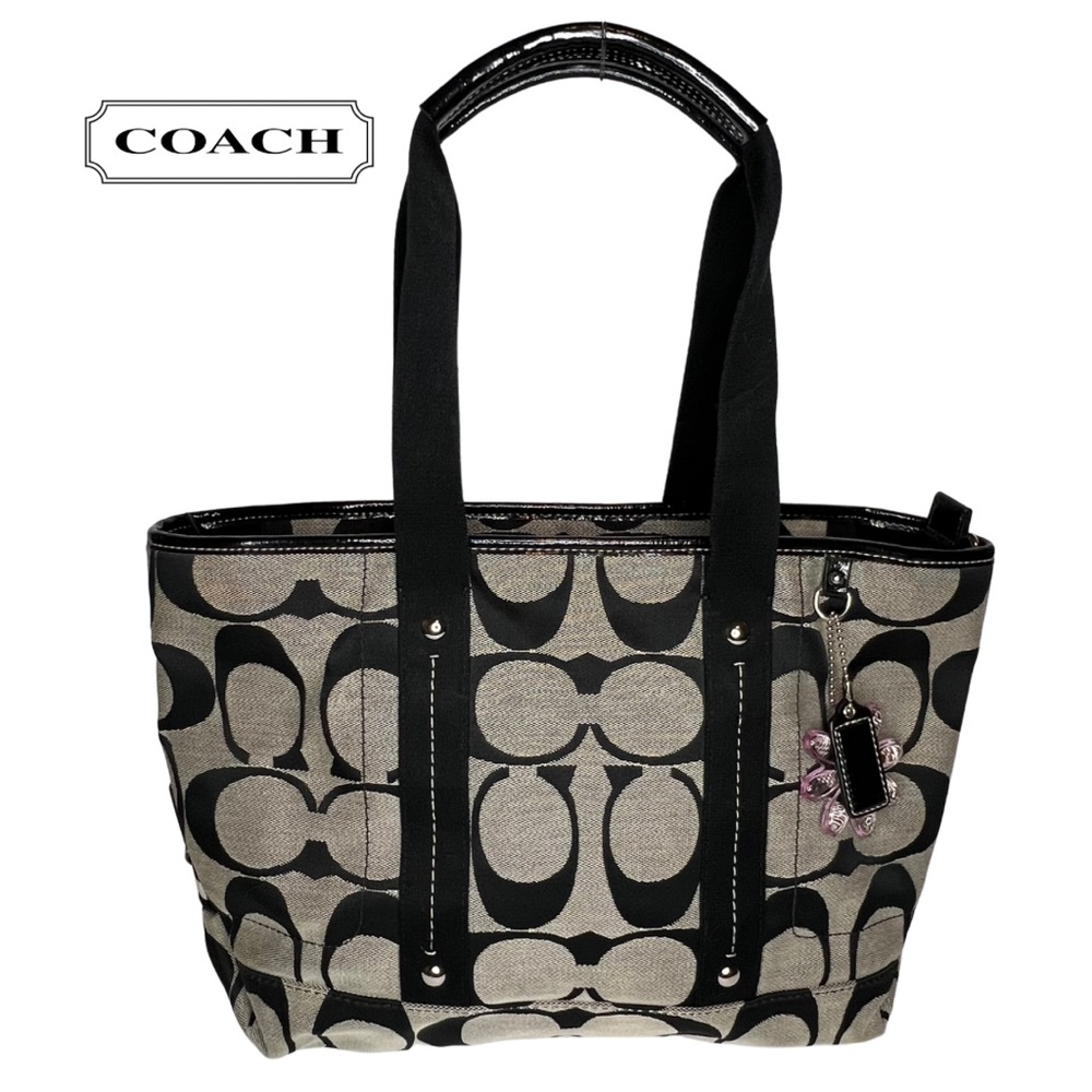 Coach | Y2K Kyra Daisy Bag Black Jacquard Logo Tote F16558